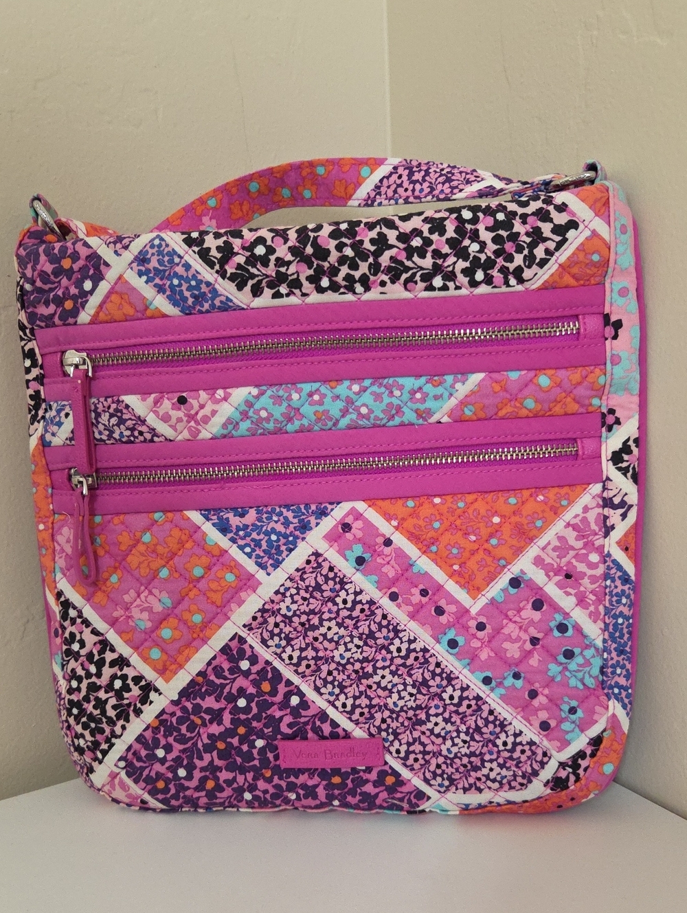 Vera Bradley Vintage Pink Multi Quilted Crossbody Shoulder Bag